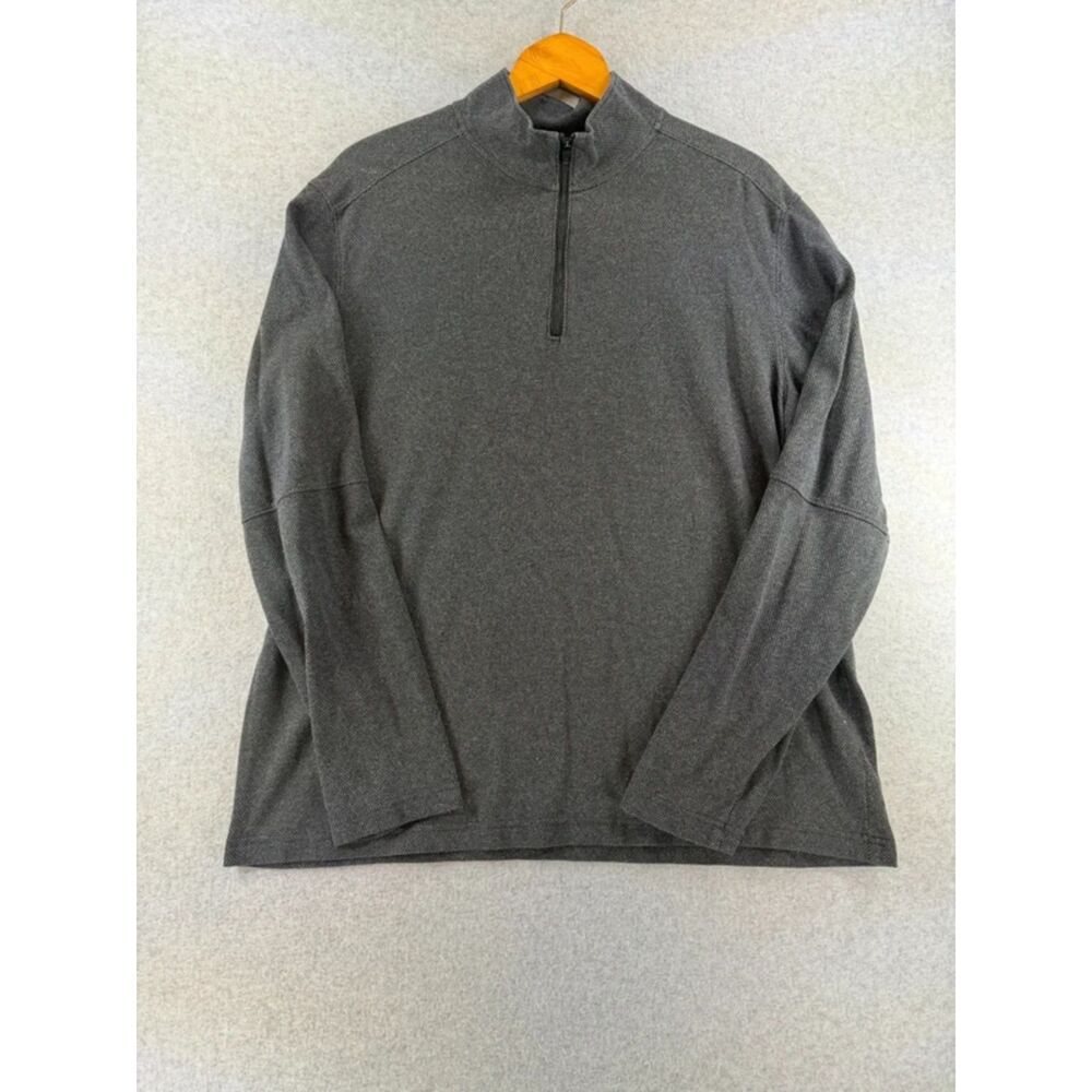 Marc Anthony Men's XXL Slim Fit Gray Textured Quarter Zip Pullover 3556